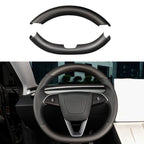 Upper / Lower Parts Steering Wheel Accessories for Tesla Model 3 / Y  -  Carbon Fiber Interior Mods