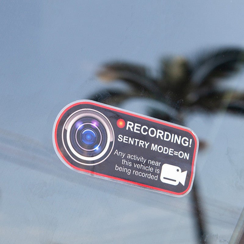 Anti-Theft Warning Sentry Mode Clings (4pcs) for Tesla