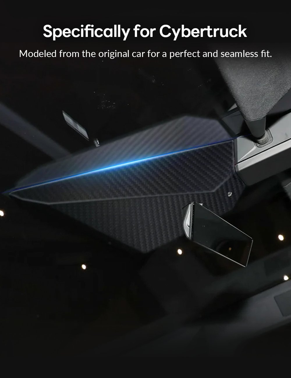 Dry Carbon Fiber Warning Light Cover for Cybertruck