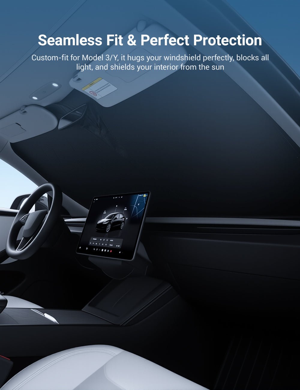 Front Windshield Sunshade for Tesla Model 3 / New Model Y