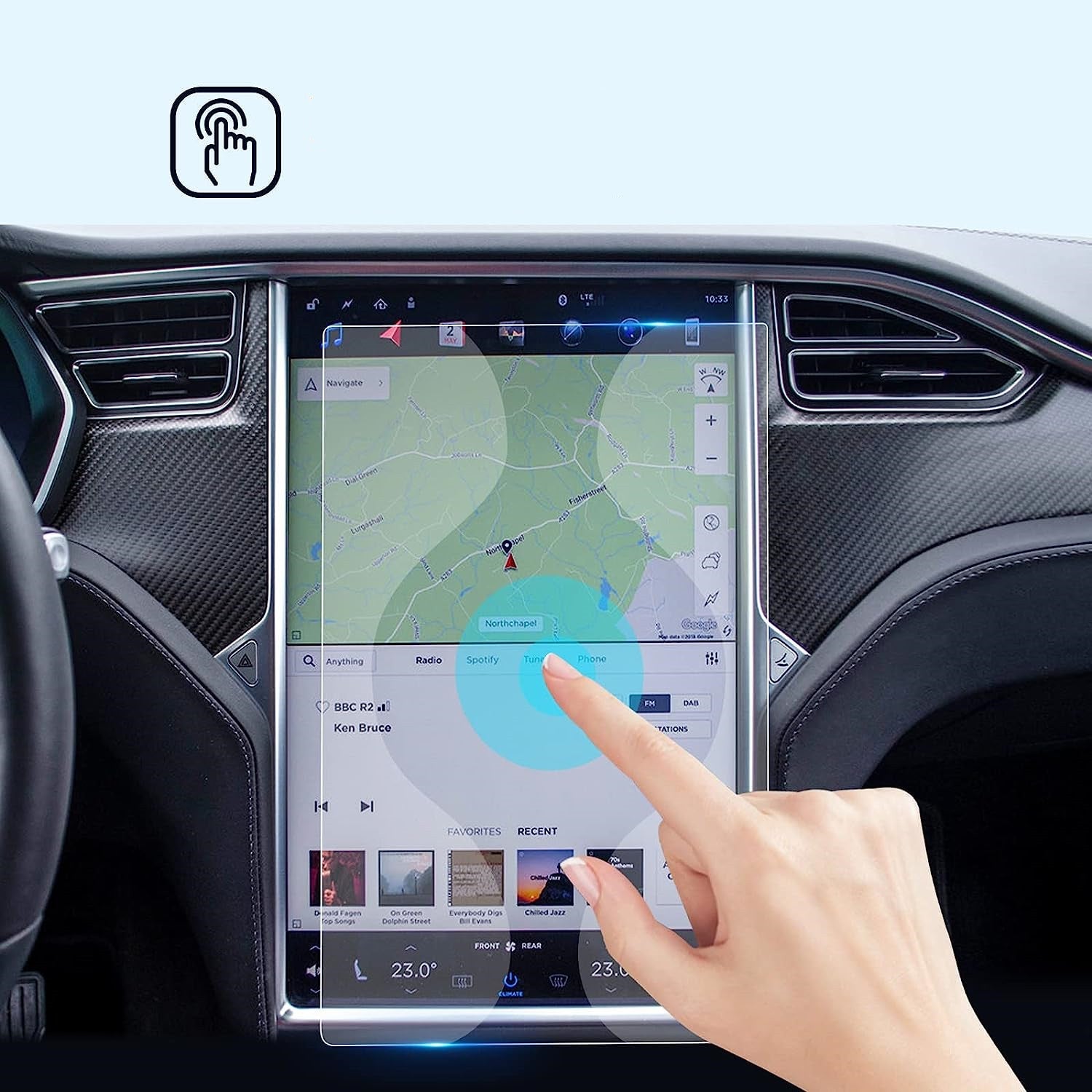 Tempered Glass Screen Protector for Model S/X【17 inch】