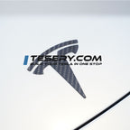 TESERY Logo Cover Front Badge Rear Letters Emblem for Tesla Model 3 / Y - Real Carbon Fiber Exterior