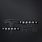 TESERY Logo Cover Front Badge Rear Letters Emblem for Tesla Model 3 / Y - Real Carbon Fiber Exterior