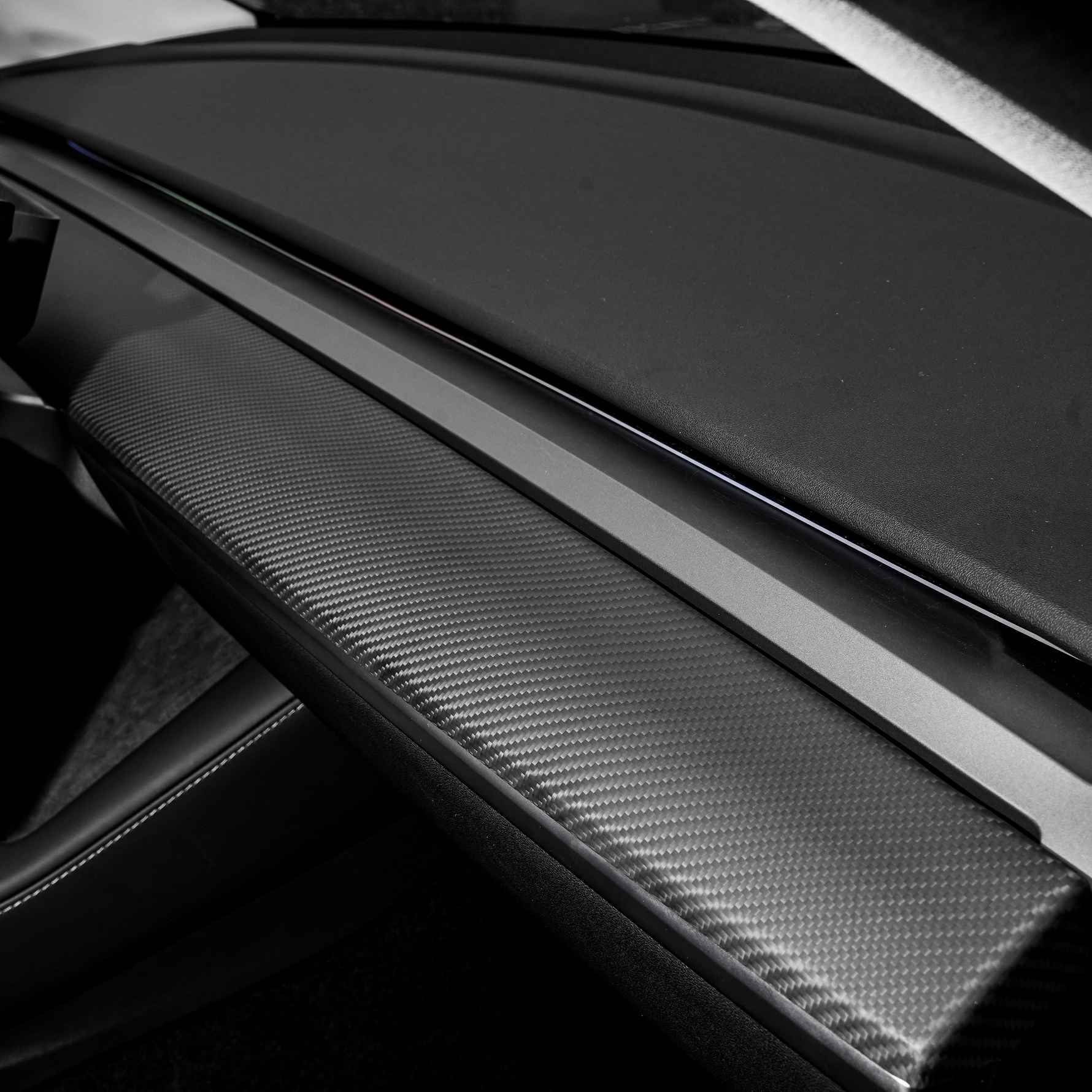 TESERY Tesla Model 3 / Y Dashboard Cover - Carbon Fiber Interior Mods