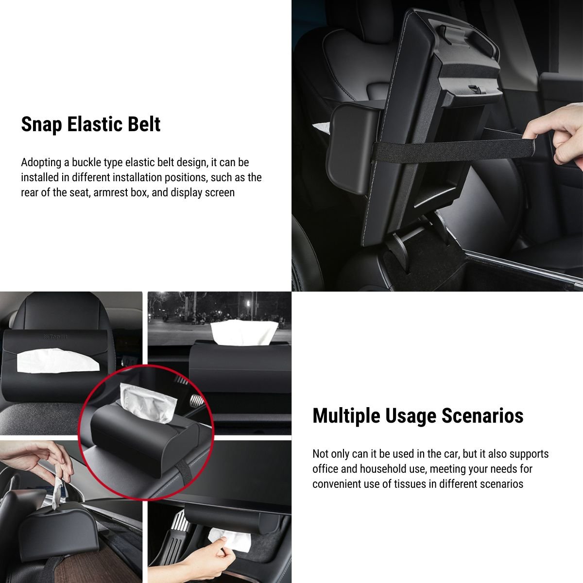 Tissue Holder Silicone Tissue Box Cover for Tesla Model 3/Y/S/X