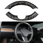 Upper / Lower Parts Steering Wheel Accessories for Tesla Model 3 / Y  -  Carbon Fiber Interior Mods