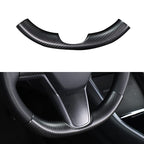 Upper / Lower Parts Steering Wheel Accessories for Tesla Model 3 / Y  -  Carbon Fiber Interior Mods