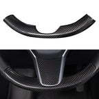 Upper / Lower Parts Steering Wheel Accessories for Tesla Model 3 / Y  -  Carbon Fiber Interior Mods